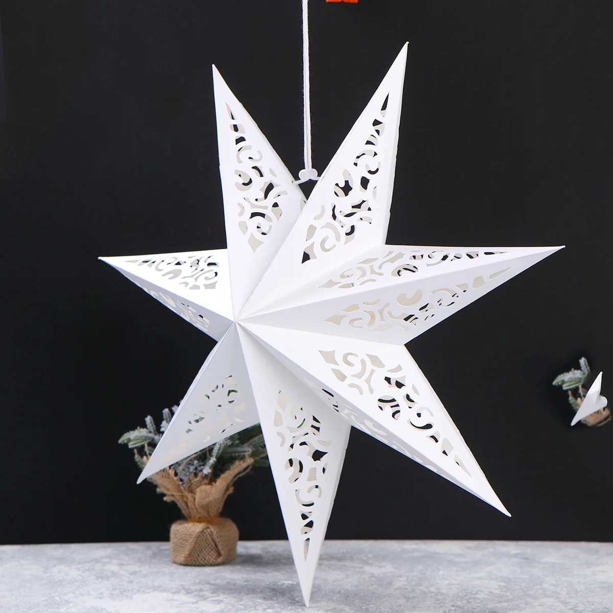 

Star Paper Lantern Light Lamp Cover Hanging Lanterns Shade Christmas Lampshade Stars Shaped Hollow Out Party Lights Ceiling