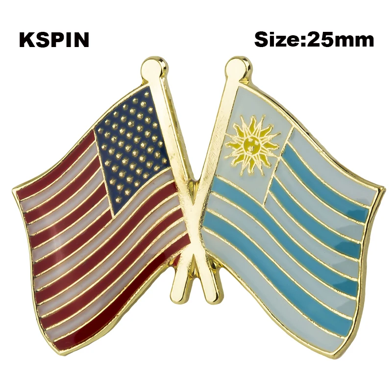 

U.S.A.& Uruguay Badge Pins Badge Brooch Badges on Backpack Pin Brooch