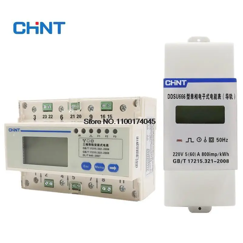 

CHNT CHINT DDSU666 DTSU666 Single Phase DIN-Rail Meter 5(80)A 1.5(6)A (RS485) Power Inverter Electric Meter