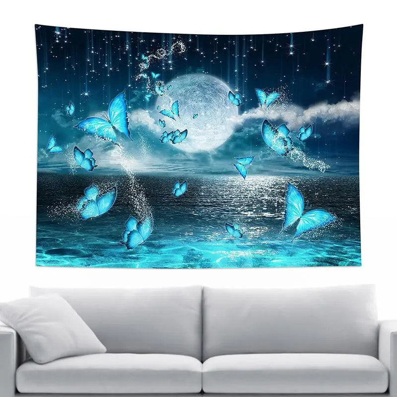 

Tapestry Moon Strange Tapestry With Starry Sky Ocean Aesthetic Wall Galaxy Art For Living Room Bedroom College Dorm Decoration