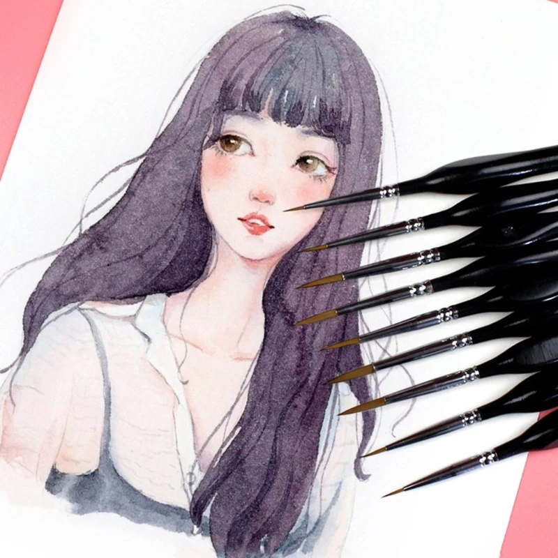 

Miniature Art Brushes Set Professional Brushes for Detail & Precise Line Drawing