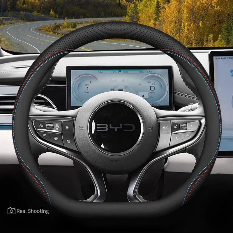 Фото Чехол-накладка на руль D-образной формы для BYD Dolphin G DM-i 2026 2027, противоскользящий, аксессуар для интерьера автомобиля №5