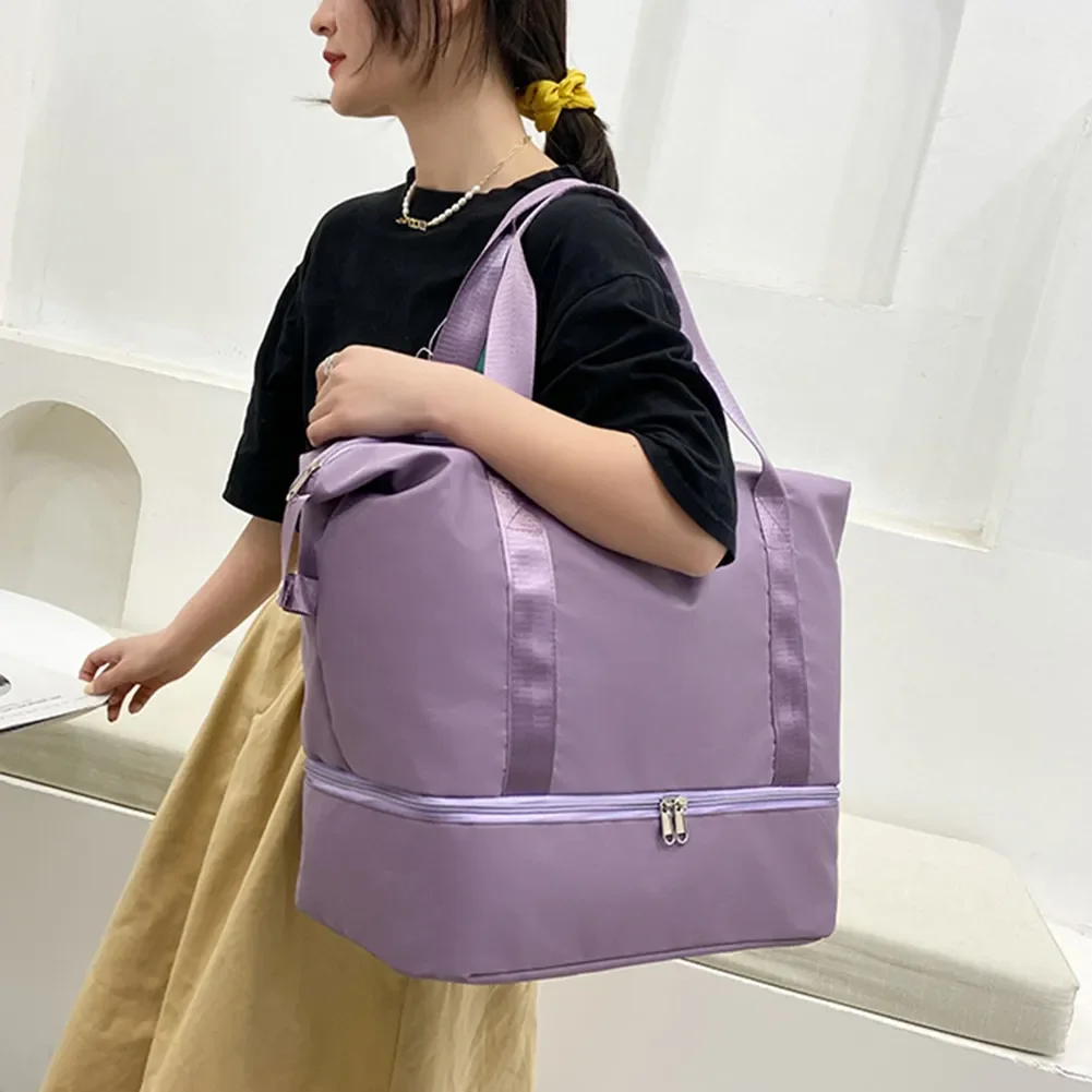 Large Travel Duffle Bag Women Cabin Tote Bag Handbag Waterproof Outdoor Gym Fitness Shoulder Bag Dry Wet Separated