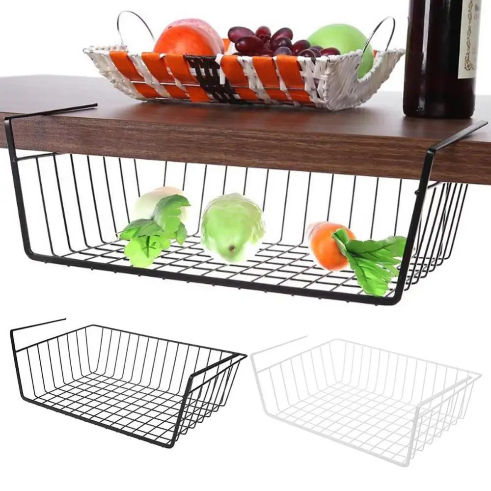 

Metal Cabinet Closet Desk Hanging Mesh Basket Wire Bookcase Shelf Rack Organizer