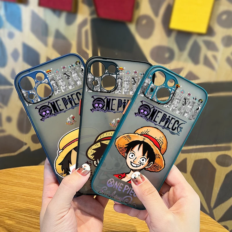 

One Piece Cool Anime For Apple iPhone 13 12 11 Mini XS XR X Pro MAX 8 7 6 Plus Frosted Translucent Soft Cover Phone Case