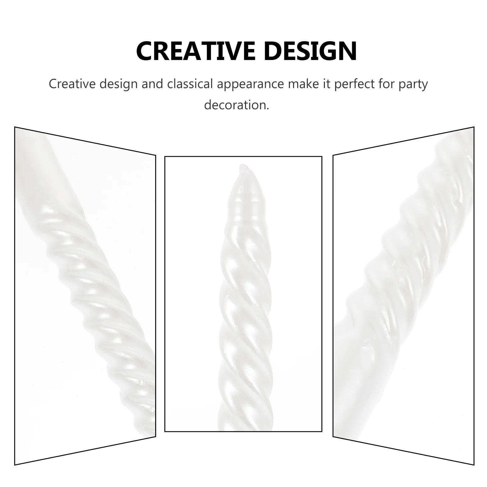 4 шт. конические свечи с резьбой и длинным стеблем для ужина декоративная