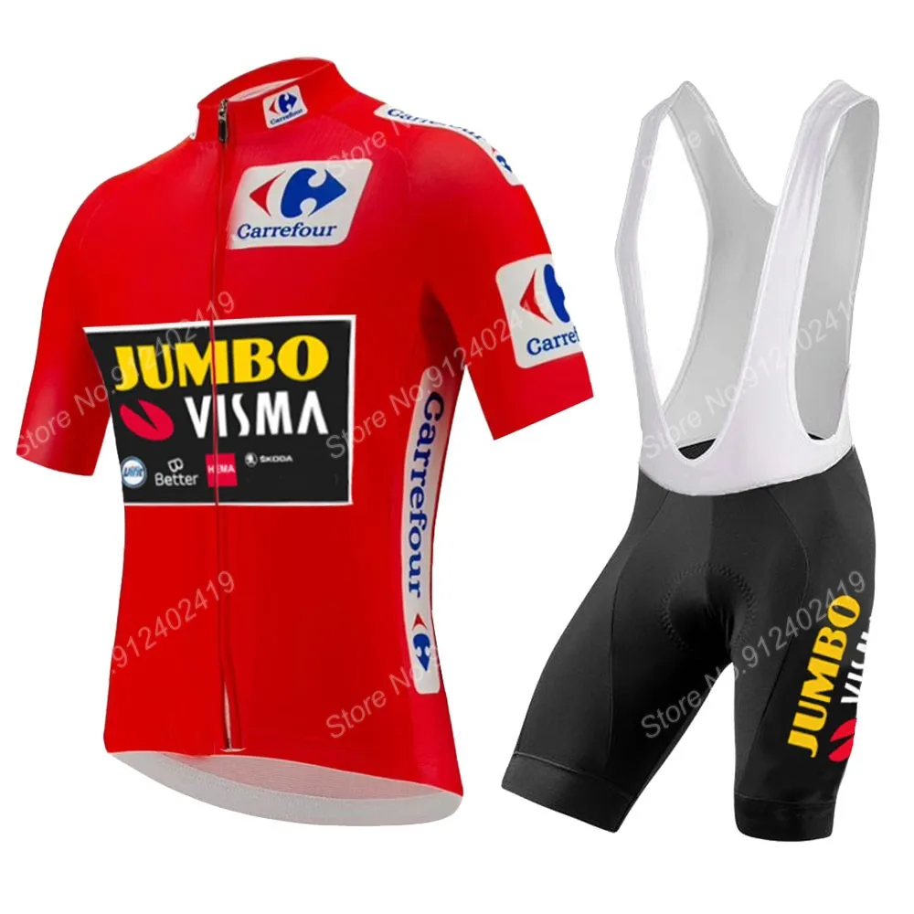 

Комплект из джерси и шортов для поездок в Испанию, комплект одежды для велоспорта из джерси Jumbo Visma, летняя одежда для езды на велосипеде, руб...