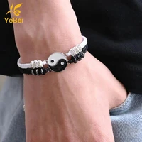 tai chi yin yang couple bracelets alloy pendant adjustable braid matching lover bracelets necklaces set free shipping items