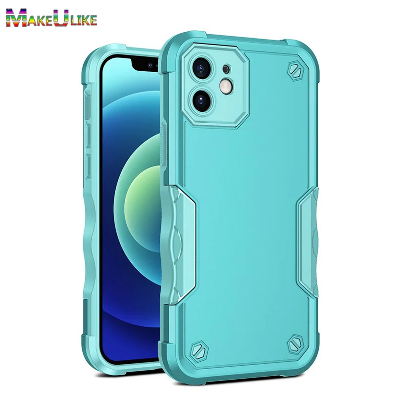

Armor Case for iPhone 12 Pro Max Case Silicone Inner Hard Shell Shockproof Cover for iPhone 12 13 Mini 11 14 Pro XR XS Max Case
