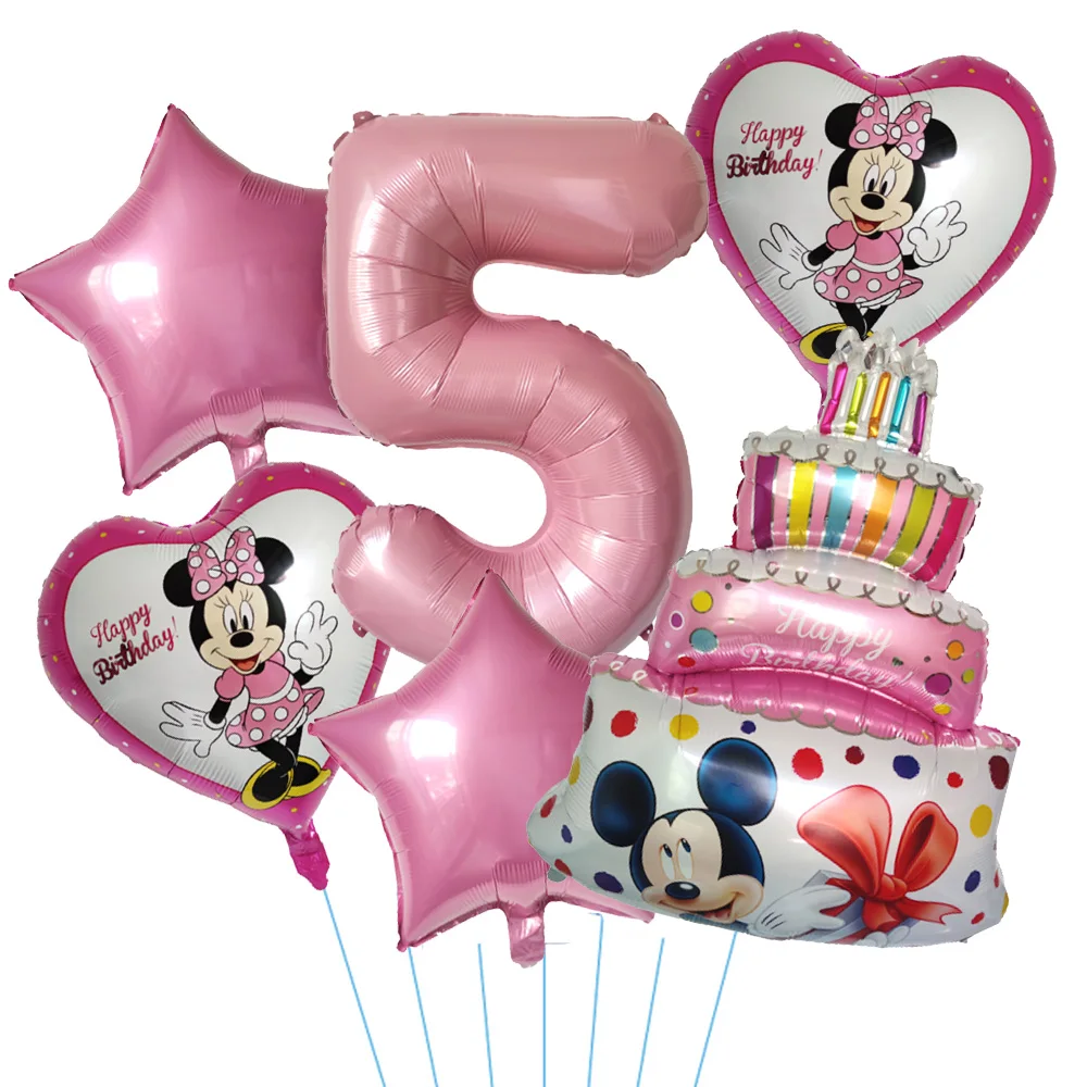 

6 шт., воздушные шары Микки и Минни, Globos