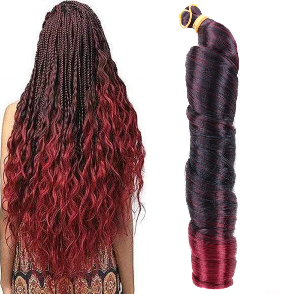 

Dairess Spanish Curly Crochet Hair Synthetic Spiral Curl Silky Braiding Hair Extensions Loose Wave Braiding Hair for Box Braids