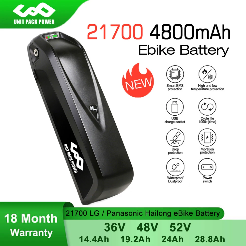 Дешево 21700 EBike батарея LG Tesla 36V 48V 52V 14.4Ah 19.2Ah 28.8Ah Hailong велосипедная аккумуляторная батарея для мотора 1500W 1000W 750W 500W