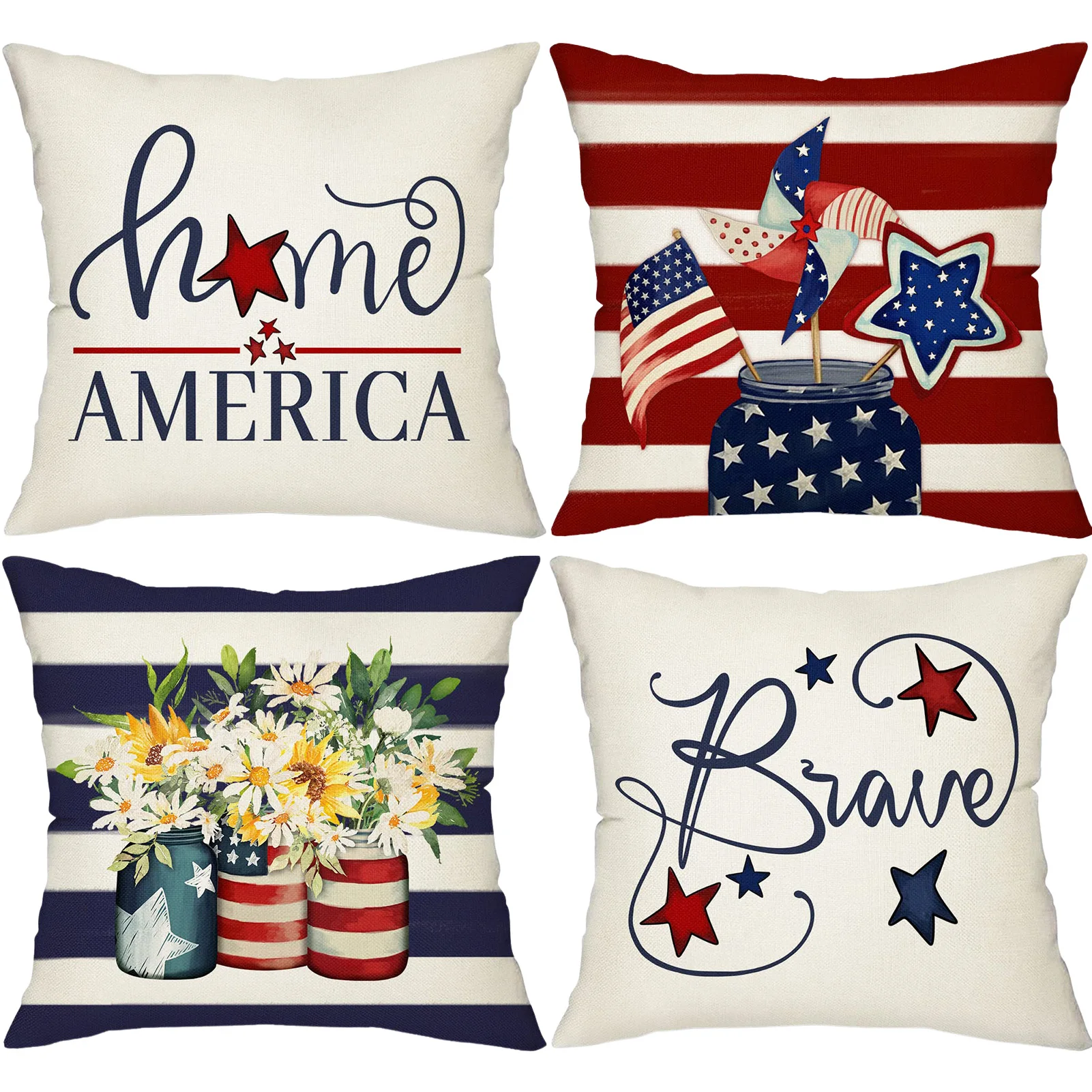 

18in Independence Day Pillow Cover Independence Day Cushion Pillow Cover Case Patriotic Decorations Party Decorative Pillowcase