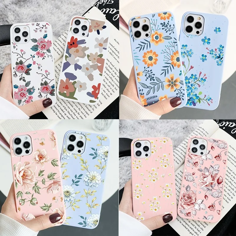 Симпатичный чехол из ТПУ с цветами для Xiaomi совместим poco X3 F3 m3 Mi 10t redmi note 11S 11T 10 10s 9 s