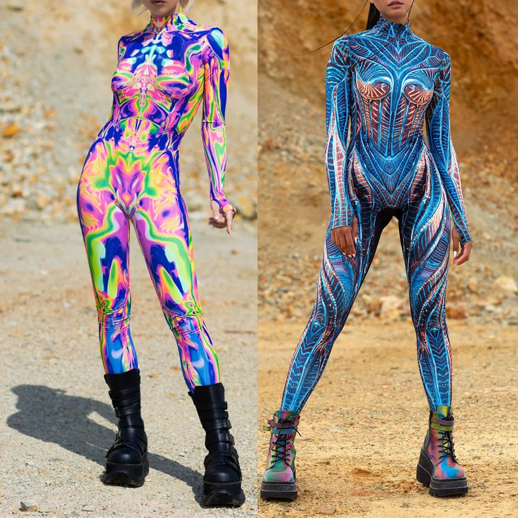 Праздничная вечеринка женский комбинезон для косплея красочный сексуальный