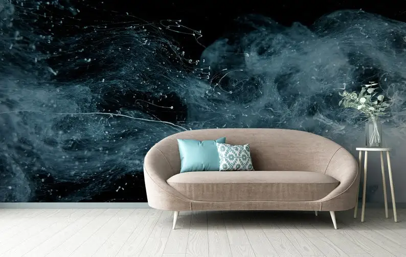 

Beautiful wallpaper, white cloud of ink, Wall Mural, Removable Wallpaper, Self Adhesive, Peel and Stick, Wall Decor
