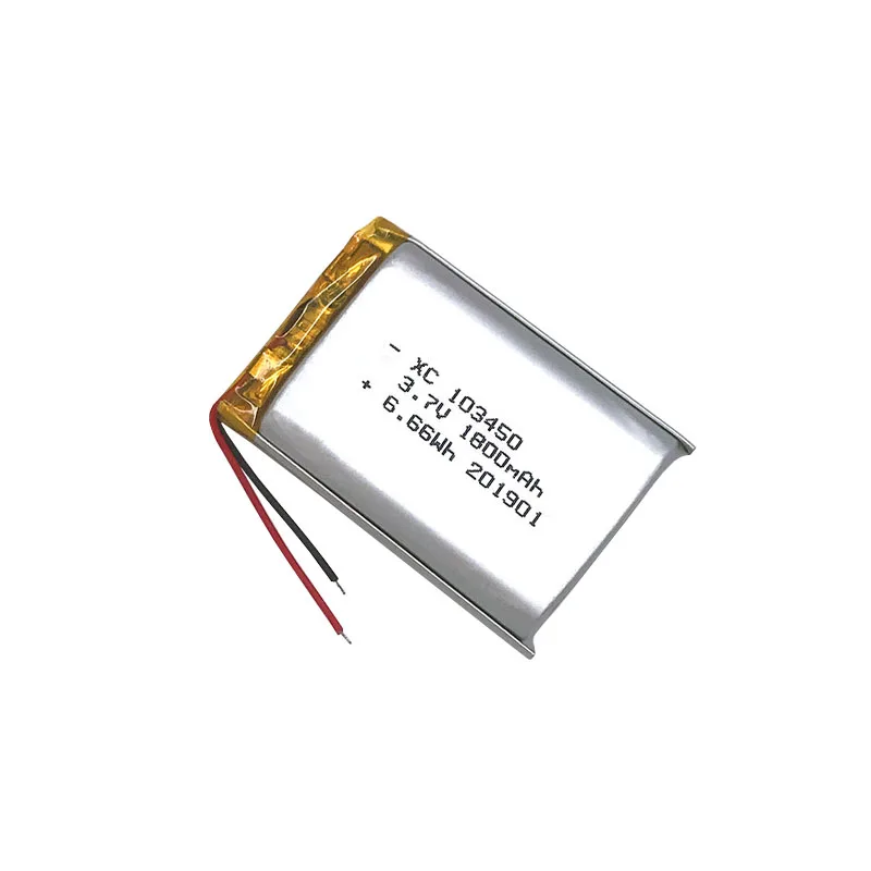 

Lithium ion polymer battery 103450 Rechargeable 1800mAh 3.7V The suitable combination 7.4v or 11.1v