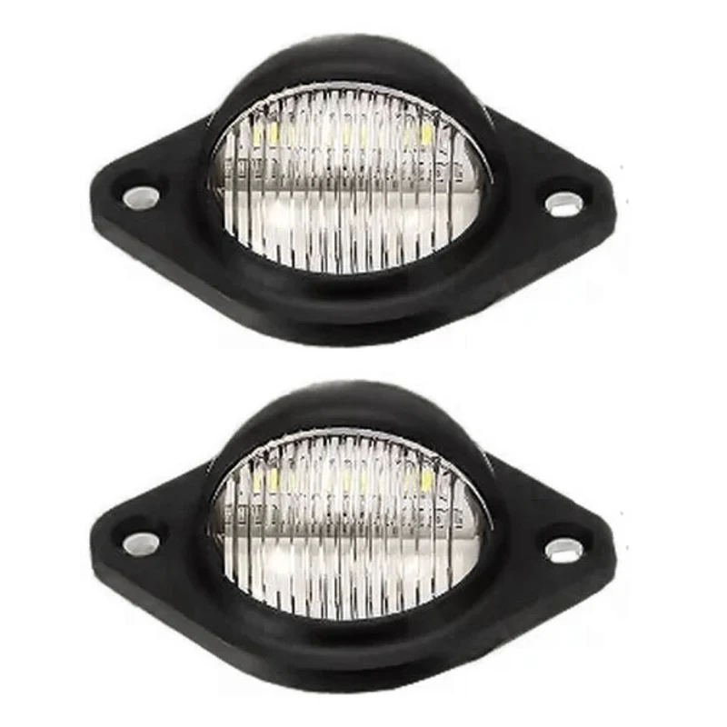 

2pcs Black Shell LED License Plate Tag Lights Lamps Universal for Car Truck SUV Trailer Van Lorries Caravans 12V-24V 0.06A 0.5W