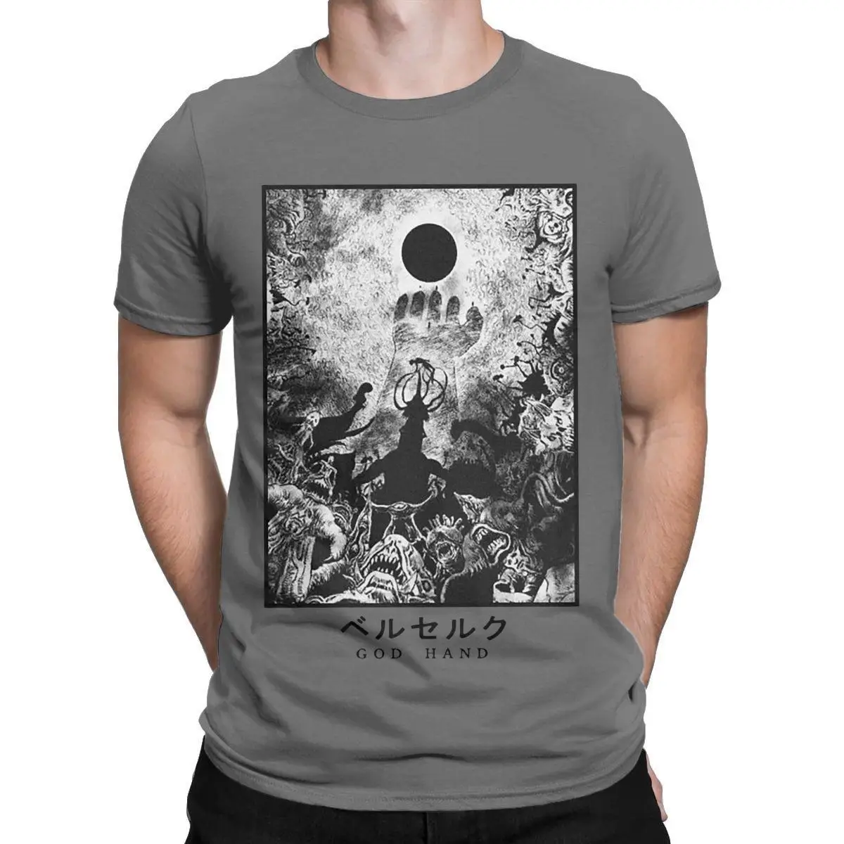 Berserk Hand Of God Manga T-Shirt for Men Crazy 100% Cotton Tee Shirt O Neck Short Sleeve T Shirts Classic Clothing