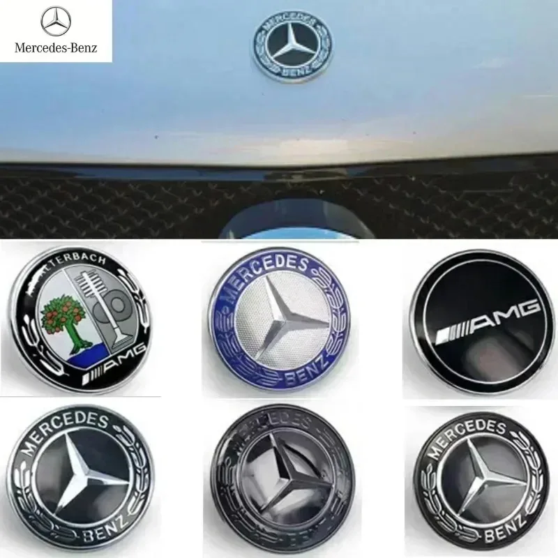 Фото Эмблема-значок ABC 57 мм Star Flat Hood Bonnet для автомобилей Mercedes-Benz W204 W124 W201 W202 W212 W220 W205 №1