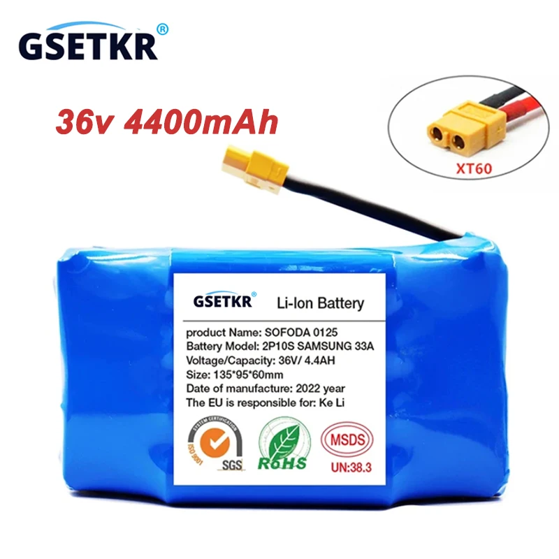 Оригинальная Аккумуляторная батарея 36 В 10s 2p 4400 мАч перезаряжаемая литий-ионная