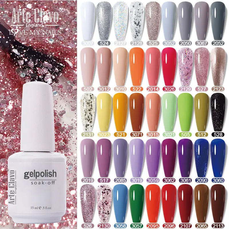 Гель-лак для ногтей Arte Clavo 15 мл блестящий розовый цвет французского маникюра