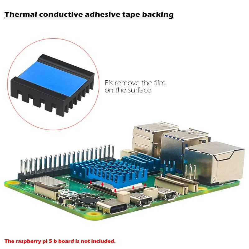 Комплект теплоотвода для Raspberry Pi 5 алюминиевая Теплопроводящая клейкая лента 4