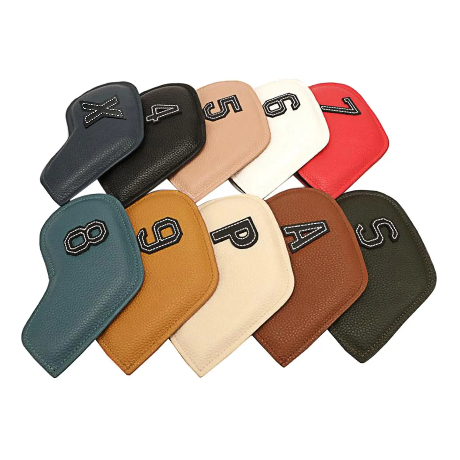 

10pcs Premium PU Golf Iron Headcover Set Wedges Club Head Cover Protection