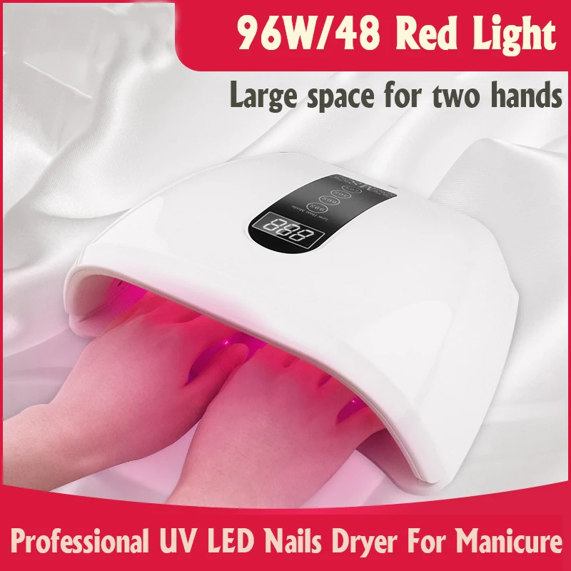 96W Nail Lamp For Two Hands Gel Polish Dryer UV/LED Sun Light For Nails Manicure Nail Drying Lamp For Curing Gel Varnish