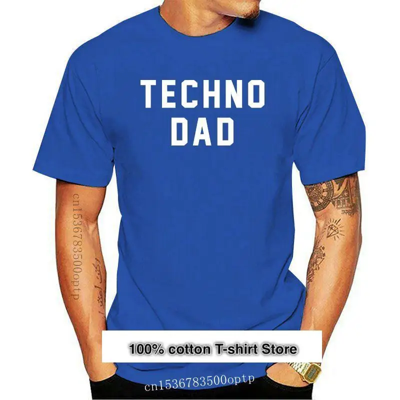 

Camiseta negra con estampado de papá tecno para hombre, camiseta divertida con eslogan, padre, bebé, música, vida