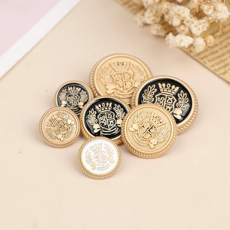 

10pcs British College Style Suit Buttons Crown Pattern Golden Coat Jacket Buttons Sewing Accessories Handmade DIY Shirt Buttons