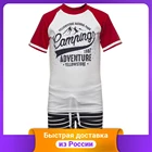 Комплект для мальчика MD (футболкашорты, цвет: красный, рост 122 см)