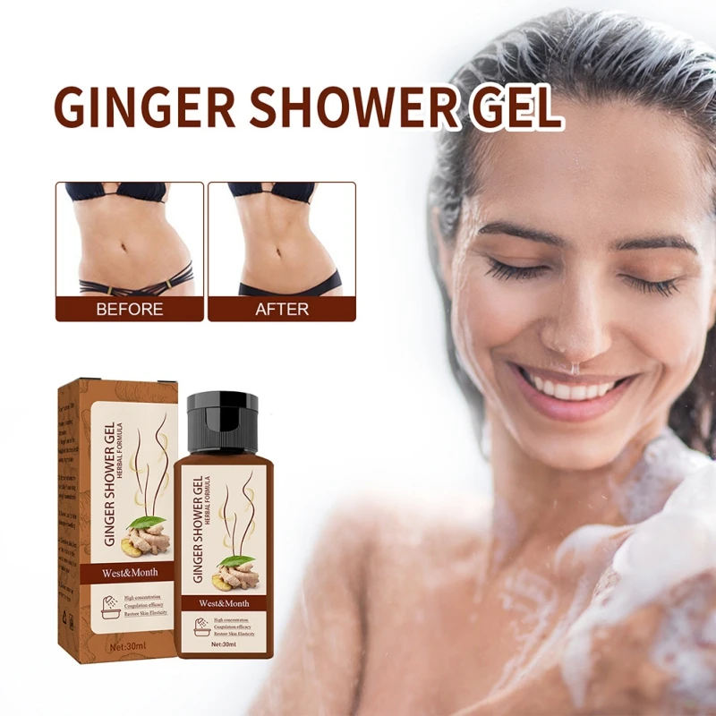 

30ml Ginger Shower Gels Body Cleansing Lymphatic Drainage Herbal Body Slimming Fat Burning Shaping Promotes Metabolism Smooth