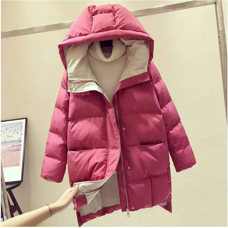 

Женская хлопковая одежда, новинка 2023, зимняя пуховая куртка, утепленная свободная хлопковая модная повседневная приталенная одежда средней длины