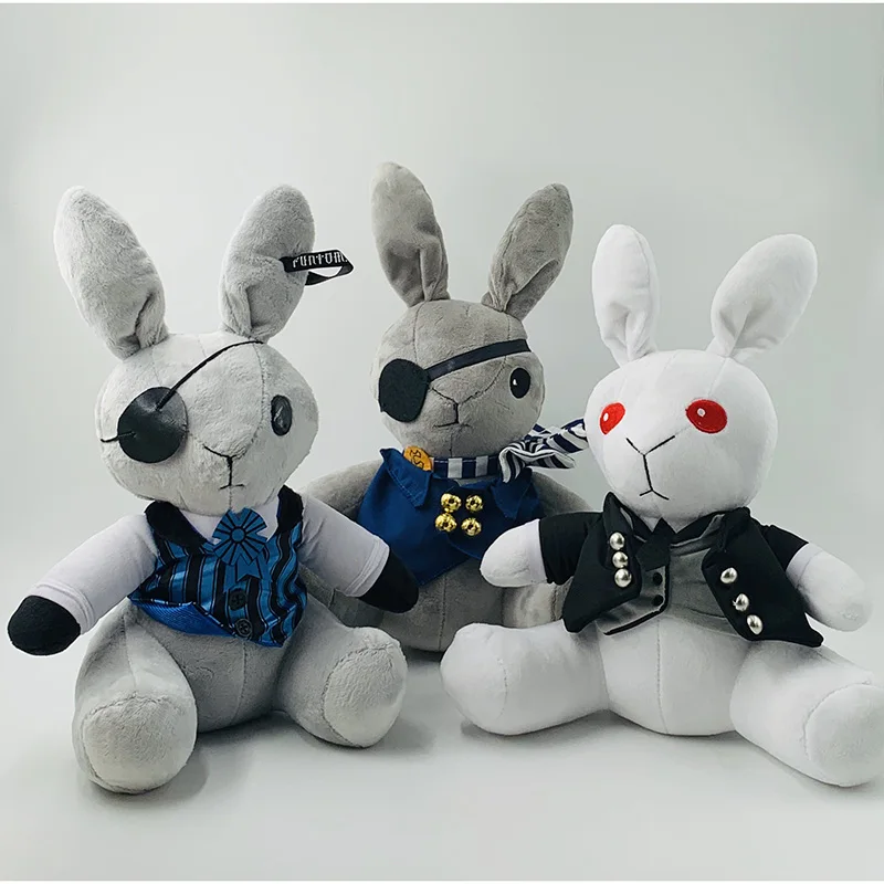 

30cm Black Butlers Rabbit Plush Doll Toy Cute Sebastians Rabbit Plush Doll Kawaii Soft Stuffed Pillow Collection Gift