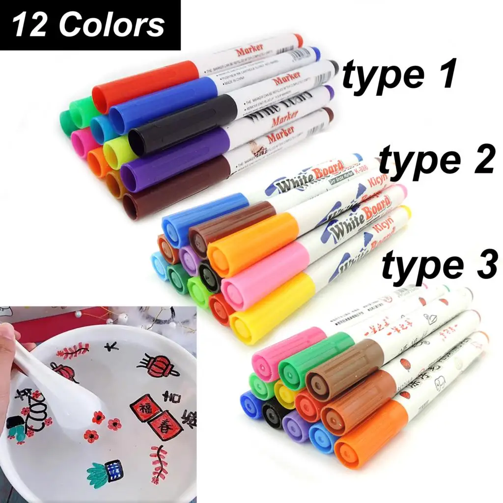 

Colorful 12 Color Water Painting Pen Drawing Floating Doodle Whiteboard Markers Float in Water for Kids Gift Early Education