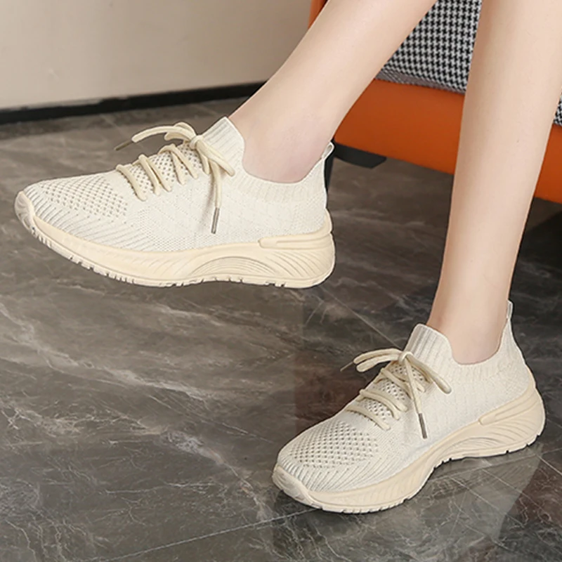 2023 Breathable Women's Vulcanized Shoes Mesh Female Running Shoes Lightweight Women Casual Shoes Outdoor Sneakers Free Shipping