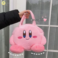japanese kirby cute plush hand bag girl heart large capacity cosmetics storage bag student lunch bag