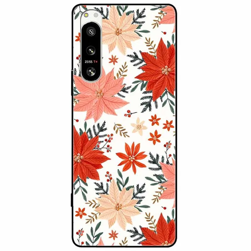 Чехол для Sony Xperia 10 V / 1 5G мягкие силиконовые задние чехлы с цветами телефона SONY