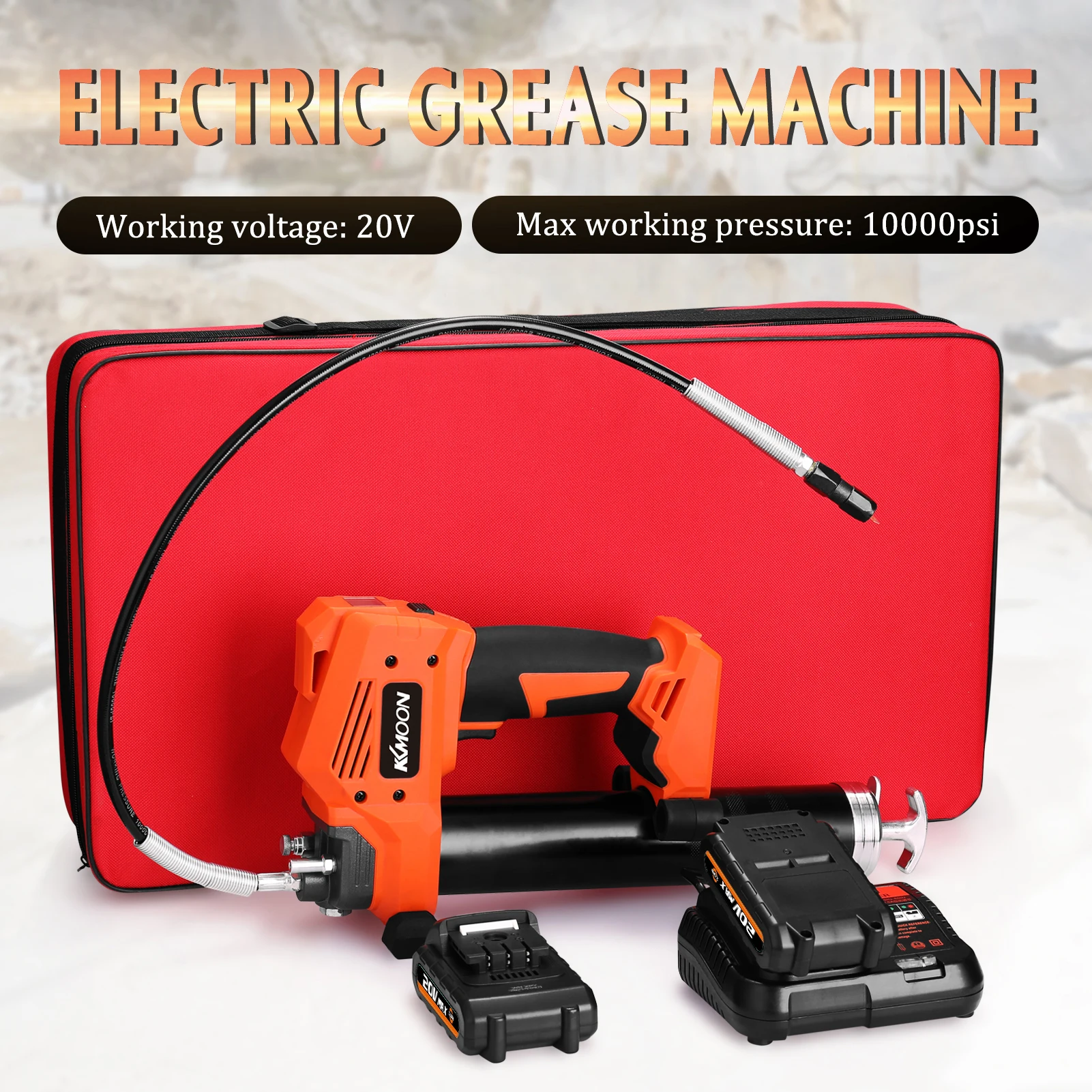 

S88 Cordless Rechargeable Electric Grease Machine High Pressure Car Lubricating Oil Refueling Tool Suitable for 10000PSI/689bar
