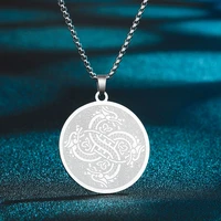 chengxun viking dragon pendant necklace for men women scandinavian mythical animal medallion charm neck chain amulet jewelry