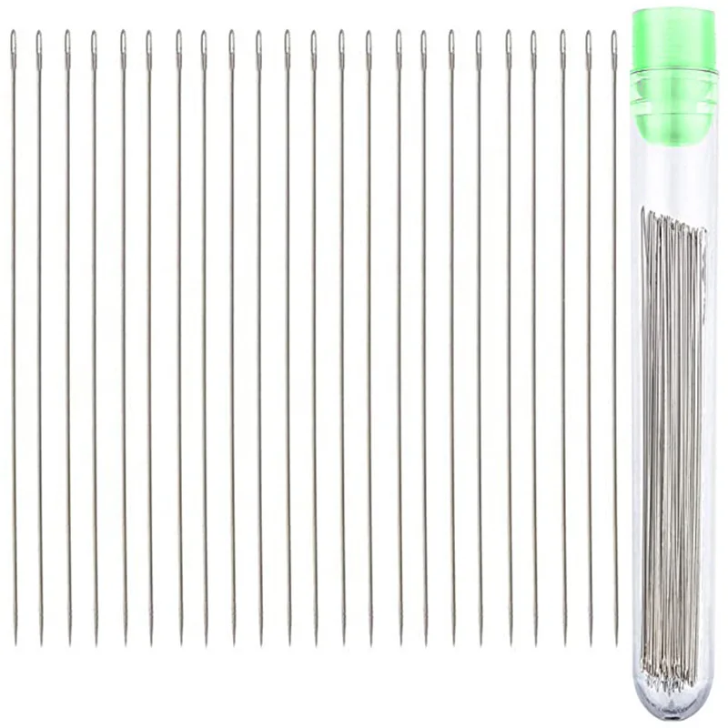 

Иглы для бисероплетения Jiwuo 25 шт., швейные иглы с большими глазками для бисероплетения, Набор для изготовления ювелирных изделий с иглой в бу...