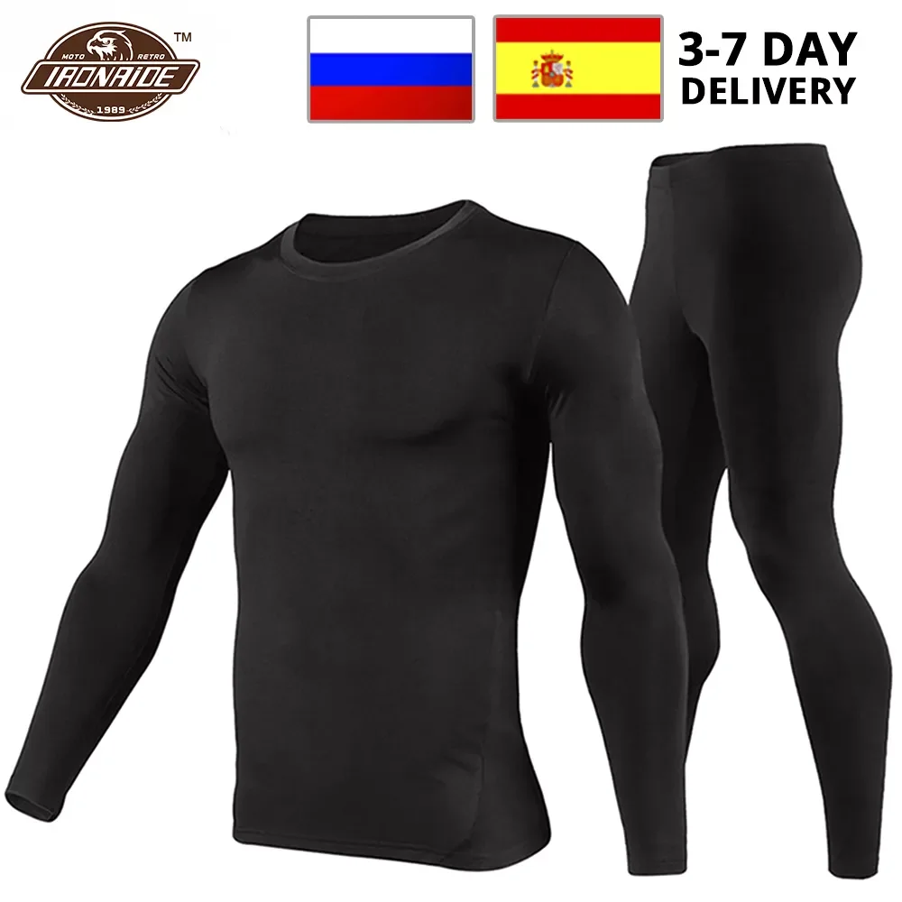 

NEW2023 Herobiker Men's Fleece Lined Thermal Underwear Set Motorcycle Skiing Base Layer Winter Warm Long Johns Shirts &