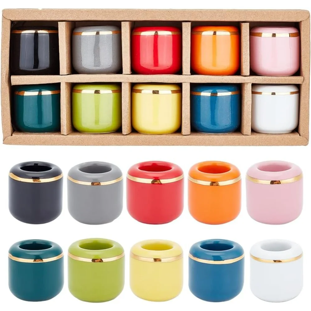 10-компонентный керамический подсвечник золотой фарфоровый с колокольчиком для