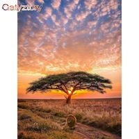 gatyztory nature landscape oil picture by numbers kits for adults handpainted home decoration acrylic painting color artwork