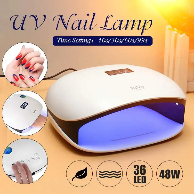 SUN4S 48W UV Polish Lamp Nail Dryer 36 LED Light  Manicure Timer Art Smart 2.0 Series AC110-240V EU/US Plug