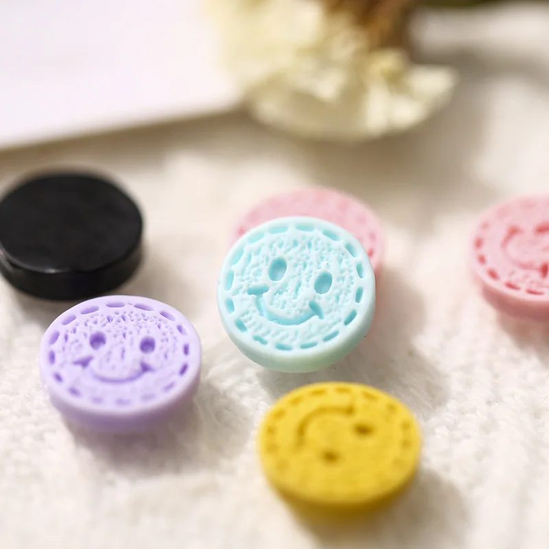 

30Pcs/Lot Nail Art Cute Smiley New Sun Flower Round Flat Macaron Japanese Multicolor Small Pill Resin Luxury Nail Jewelry