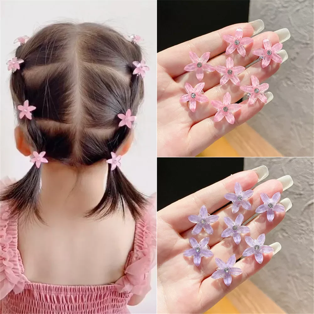

NEW IN 10Pcs Flower Mini Hair Claws Children's Hair Clip Braided Hair Plate Buckle Bang Side Clip Girl Sweet Hairpins Hair A