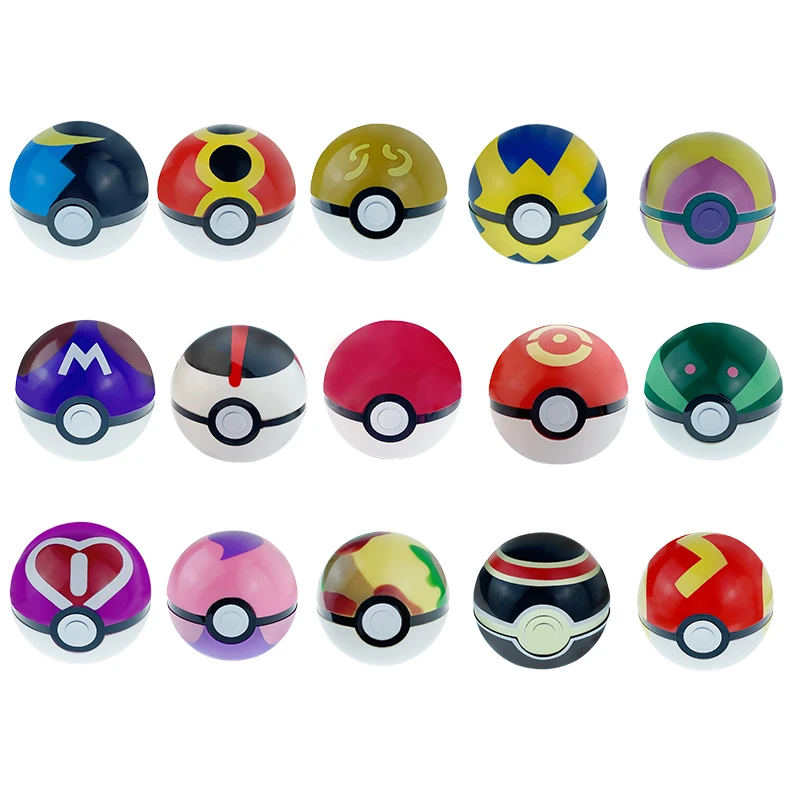 

7cm Pokeball Pokemon Elf Ball with 3-5cm random Anime Figure Pikachu Poke ball Toy original pocket monster collection game doll