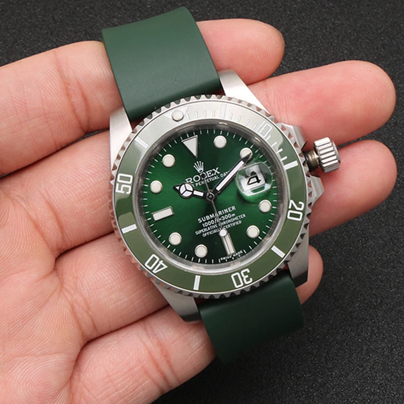 Ремешок резиновый для часов Rolex Omega Seiko Универсальный водонепроницаемый
